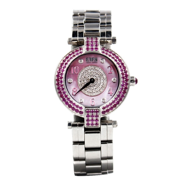 Pink Sapphire Diamond 3.28 Tcw Unisex Luxury Watch main image 4